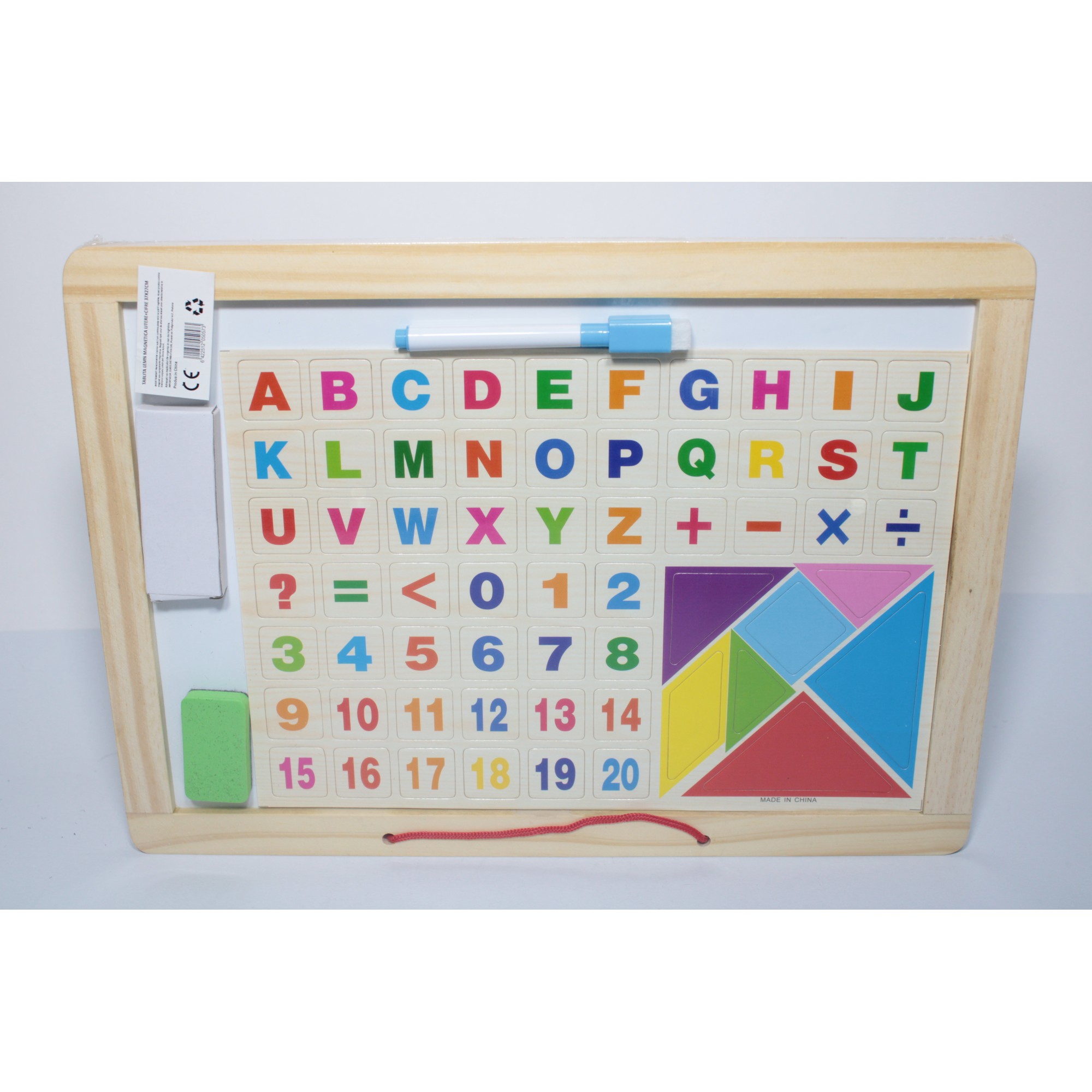TABLITA LEMN MAGNETICA LITERE+CIFRE 37X27CM (1/60)