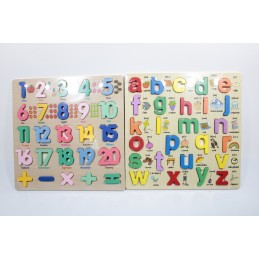 TABLITA LEMN LITERE/CIFRE 30X30CM (1/80)