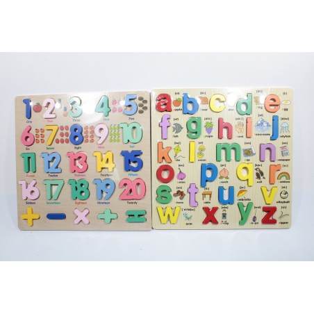 TABLITA LEMN LITERE/CIFRE 30X30CM (1/80)
