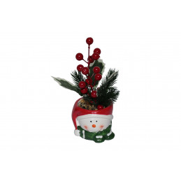 ORNAMENT CERAMIC GHIVECI MOS CRACIUN 20CM KK25013 (1