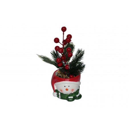 ORNAMENT CERAMIC GHIVECI MOS CRACIUN 20CM KK25013 (1