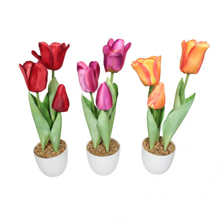 GHIVECI PLASTIC CU LALELE 34CM 30508 (6/72)