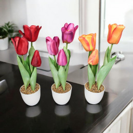 GHIVECI PLASTIC CU LALELE 34CM 30508 (6/72)