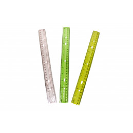 RIGLE 30CM TRANSPARENTE COLOR (12/1200)