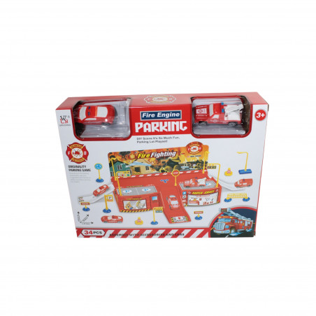 SET PARCARE CU MASINUTE POMPIERI LA CUTIE P668-181 (