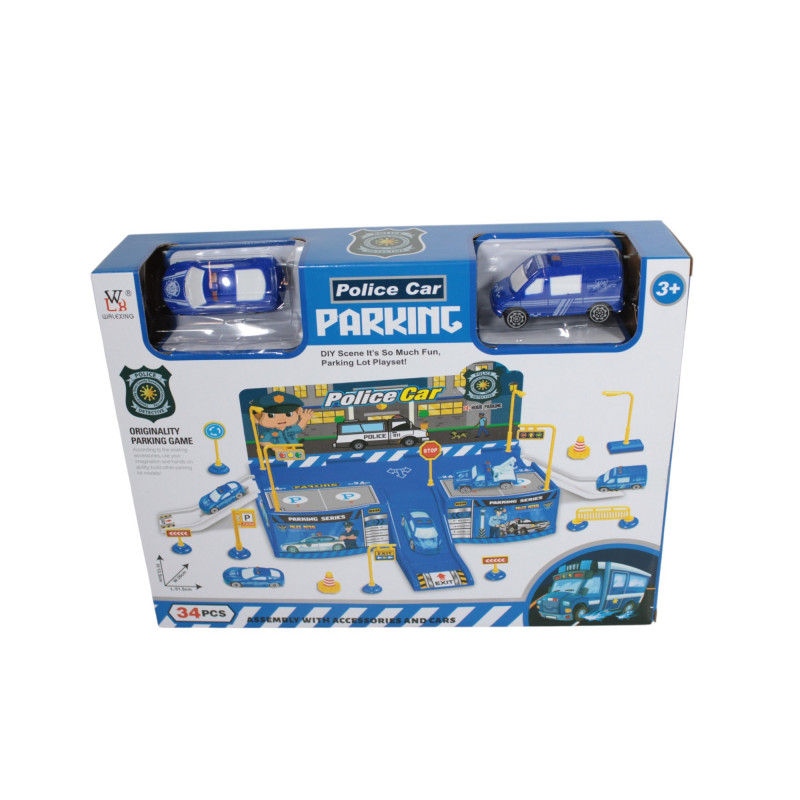 SET PARCARE CU MASINUTE POLITIE LA CUTIE P668-182 (3