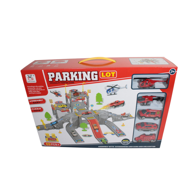 SET PARCARE CU MASINI POMPIERI LA CUTIE P668-210 (9/